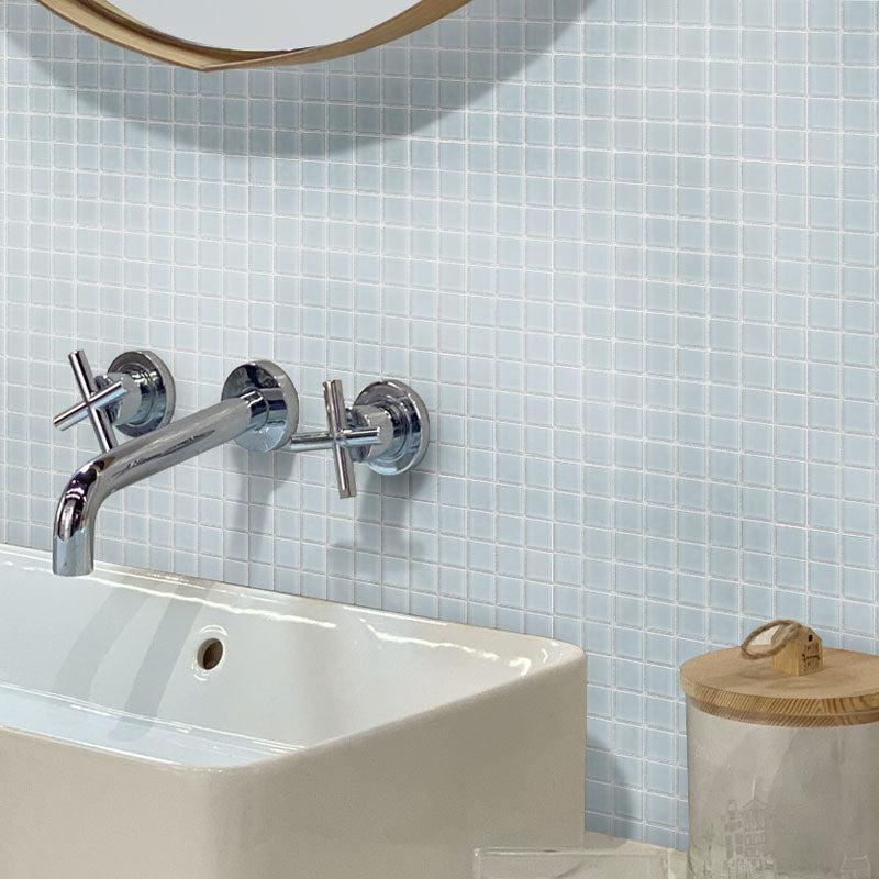 Glacier Aura Gray 1X1 Frosted Glass Tile | Tile Club