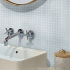 Glacier Aura Gray 1X1 Frosted Glass Tile | Tile Club