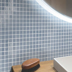 Glacier Aura Gray 1X1 Polished Glass Tile | Tile Club