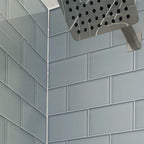 Glacier Aura Gray 3X6 Polished Glass Subway Tile | Tile Club