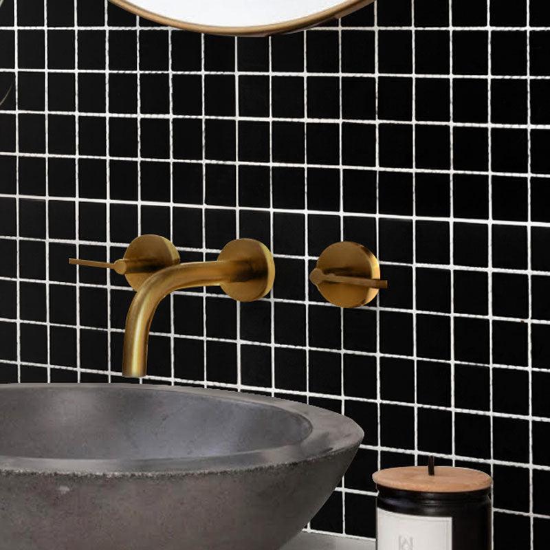 Glacier Black 1X1 Frosted Glass Tile | Tile Club