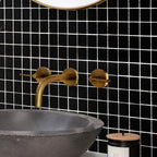 Glacier Black 1X1 Frosted Glass Tile | Tile Club