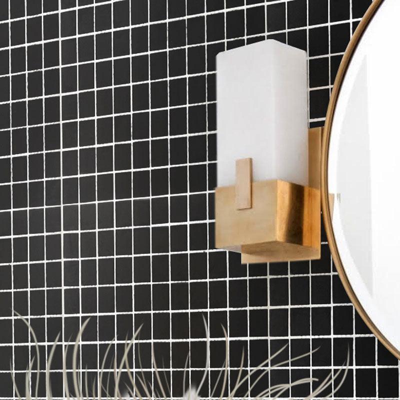 Glacier Black 1X1 Frosted Glass Tile | Tile Club