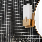 Glacier Black 1X1 Frosted Glass Tile | Tile Club