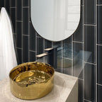 4x16 Glass Subway Tile Bathroom Backsplash