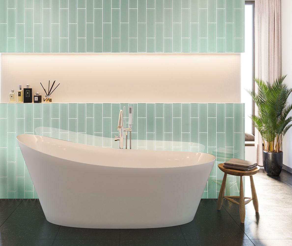 Glacier Breeze Large Format Glass SubwayTile