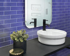 Matte Cobalt Blue Glass Subway Tile Bathroom Backsplash