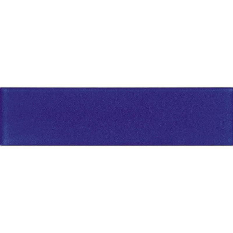 Glacier Cobalt Blue 3X12 Frosted Glass Tile | Tile Club 