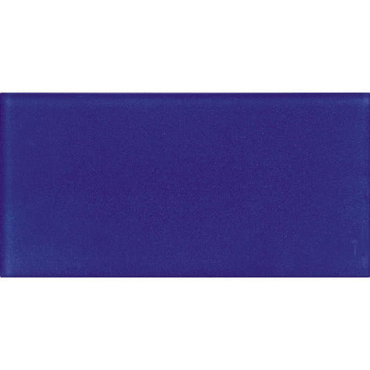 Glacier Cobalt Blue 3X6 Frosted Glass Tile