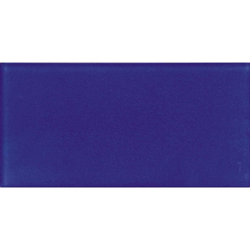 Glacier Cobalt Blue 3X6 Frosted Glass Tile