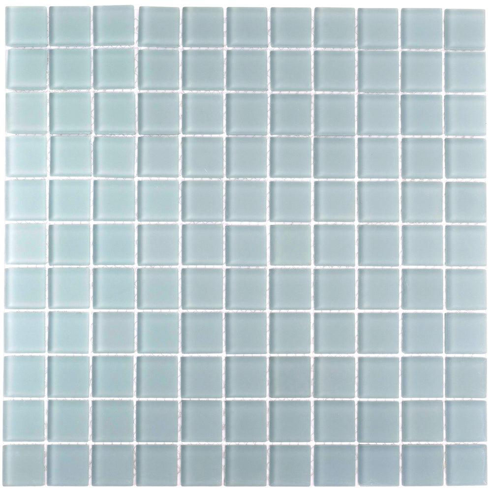 Glacier Gray 1X1 Frosted Glass Tile Sample