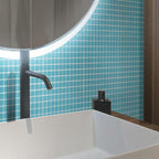 Glacier Laguna Blue 1X1 Frosted Glass Tile | Tile Club