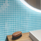 Glacier Laguna Blue 1X1 Polished Glass Tile | Tile Club