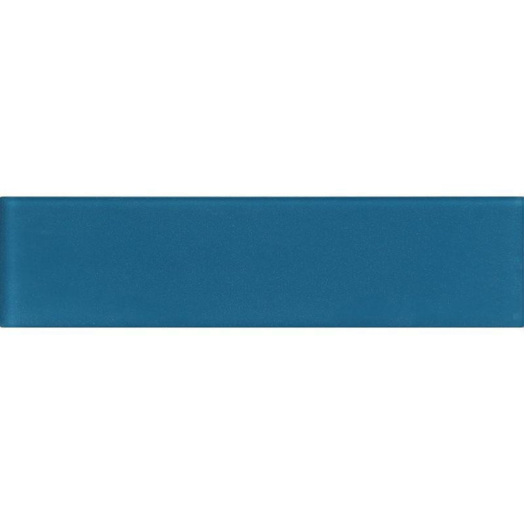 3x12 frosted glass tile blue