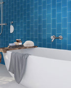 Glacier Sea Blue Frosted Glass Subway Tile