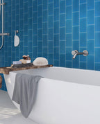 Glacier Sea Blue Frosted Glass Subway Tile