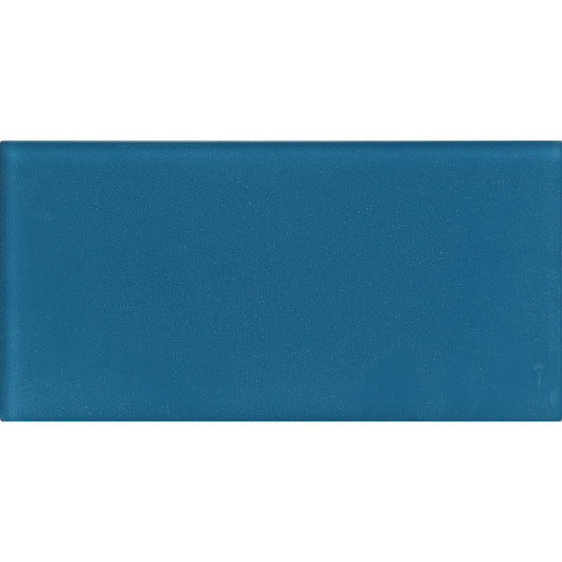 Glacier Sea Blue 3" x 6" Frosted Glass Tile Sample