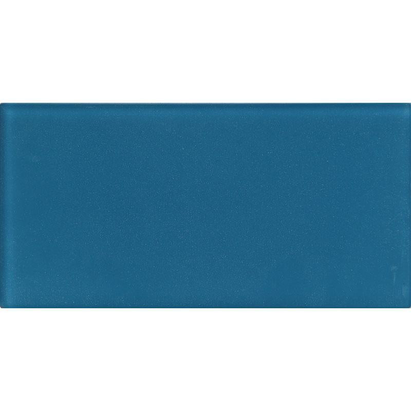 Glacier Sea Blue 3" x 6" Frosted Glass Tile Sample