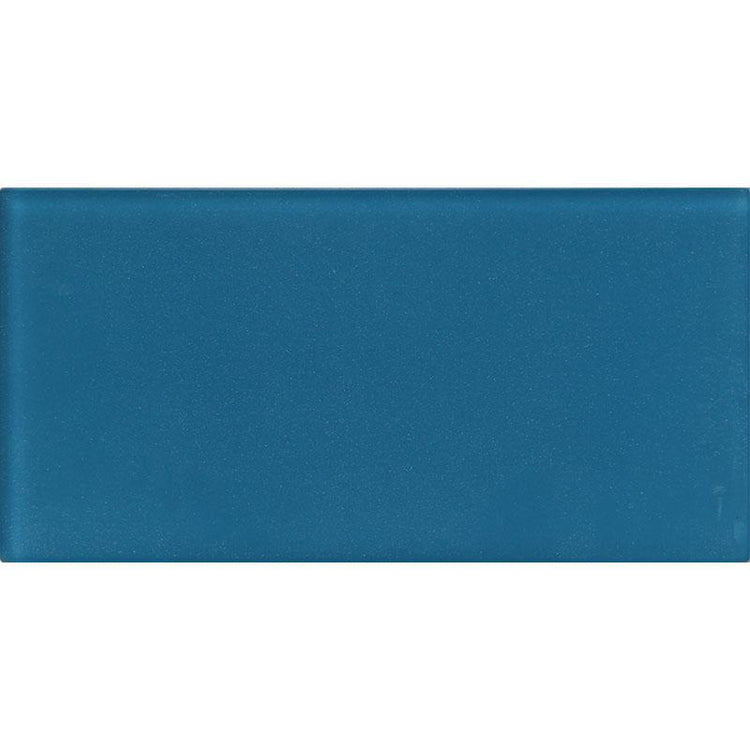 Glacier Sea Blue 3" x 6" Frosted Glass Tile Sample