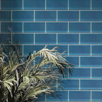 Glacier Ocean Blue 3" x 6" Polished Glass Subway Tile | Tile Club