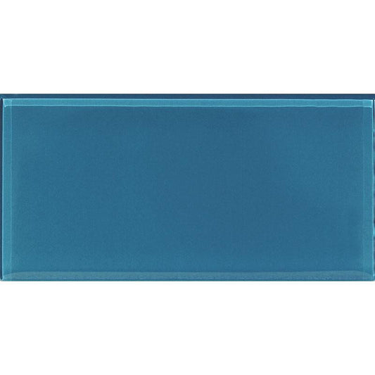 3x6 Polished Blue Glass Tile