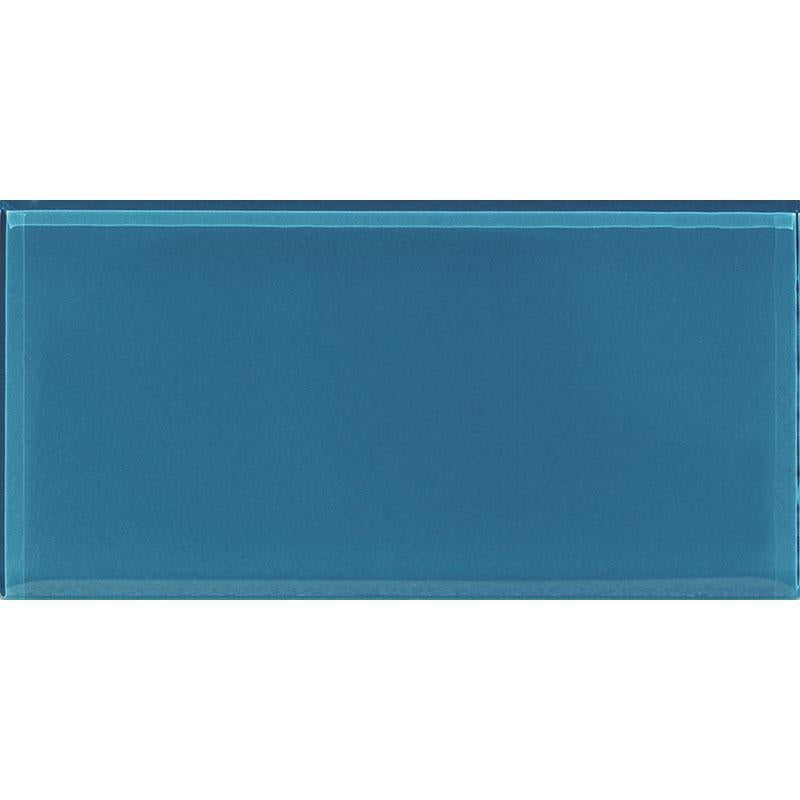 Glacier Ocean Blue 3" x 6"  Polished Glass Tile Sample