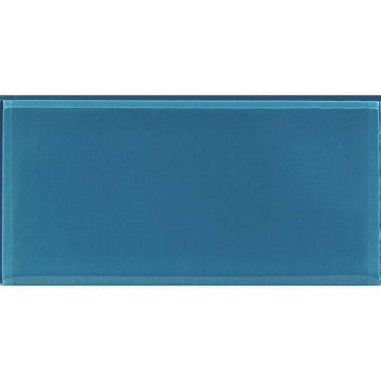 Glacier Ocean Blue 3" x 6"  Polished Glass Tile Sample