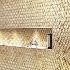 Glossy Gold Hexagon Glass Mosaic Tile | Tile Club