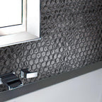 Glossy Silver Hexagon Glass Mosaic Tile | Tile Club