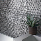 Glossy Silver Hexagon Glass Mosaic Tile | Tile Club