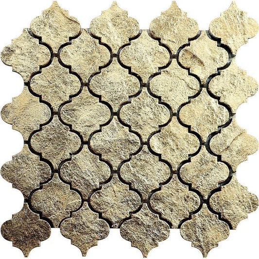 Gold Arabesque Mosaic Tile Sample