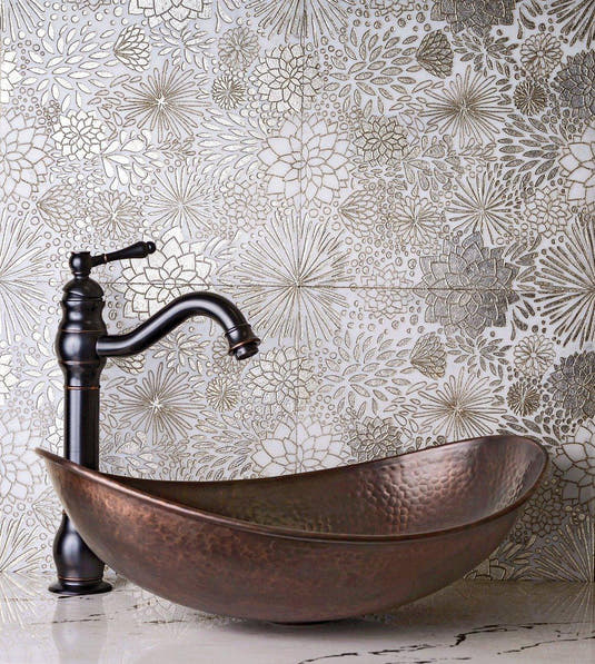 Gold Bouquet Marble Tile for Bathroom