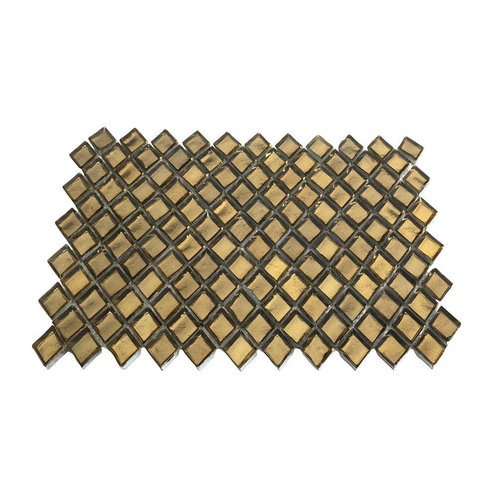 Gold Diamond Glass Mosaic Tile | Tile Club