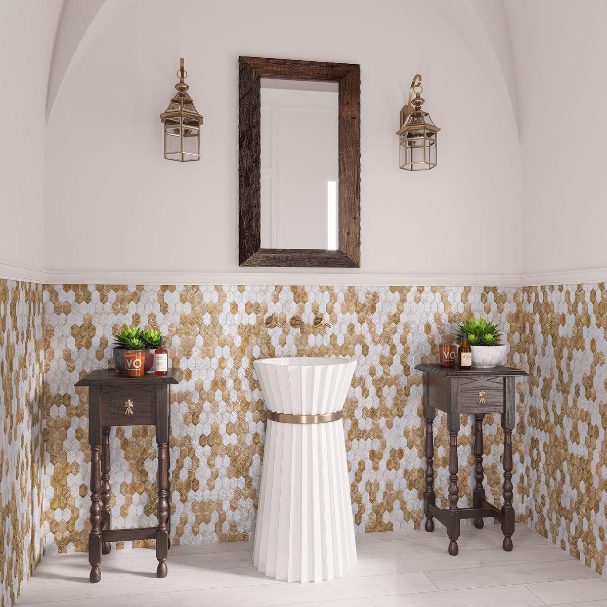 mother of pearl bathroom wall backsplash tile