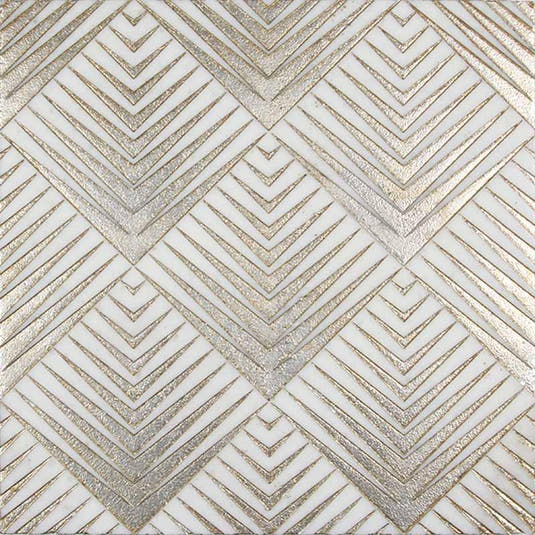 12" x 12" Golden Arrow Marble Mosaic Tile | Tile Club 