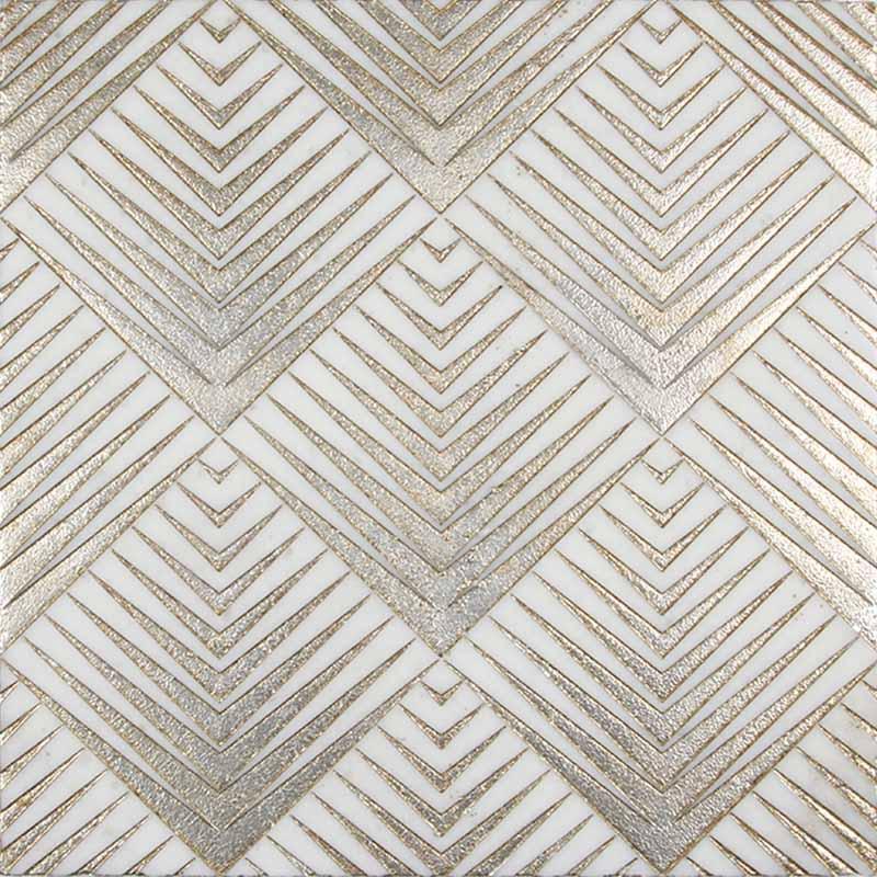 12" x 12" Golden Arrow Marble Mosaic Tile | Tile Club 