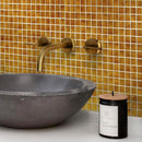 Golden Brown Squares Glass Tile | Tile Club