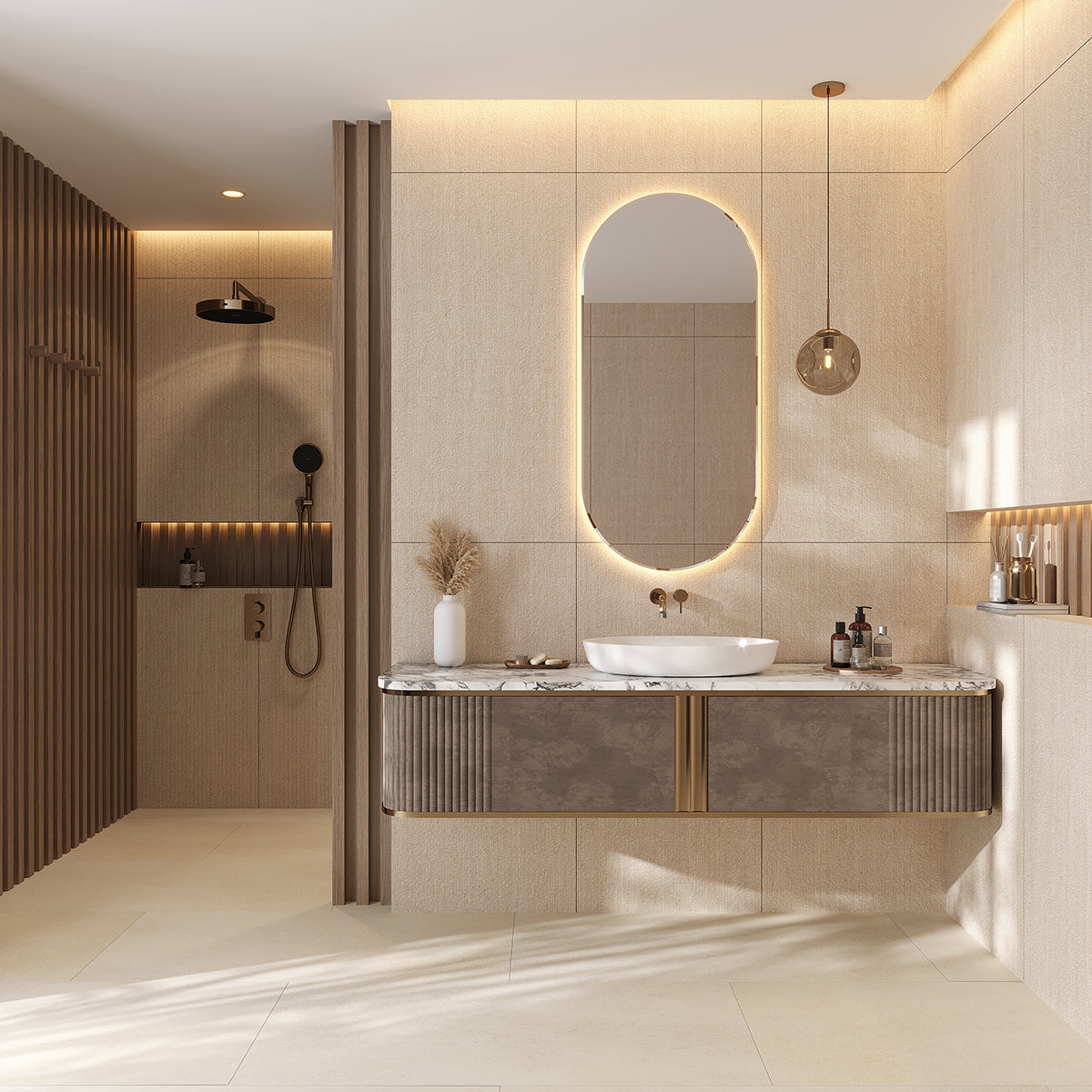 Gordes Deco Beige Limestone Porcelain Tile 24x48 | Tile Club