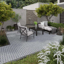 Gray and White Terrazzo Basket Weave Mosaic Tile | Tile Club