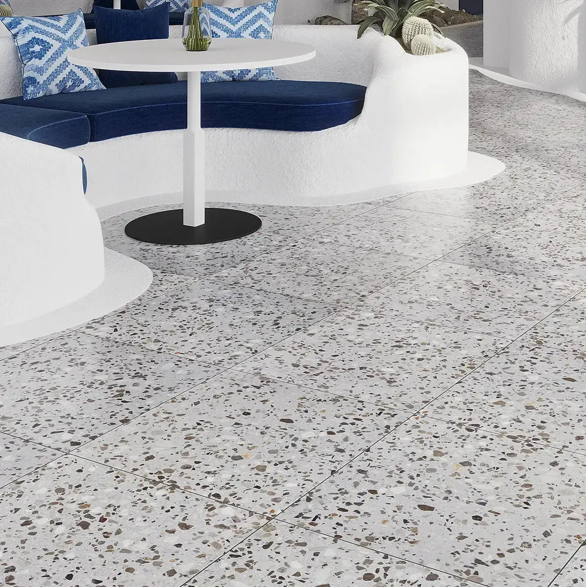 Gray and White Real Terrazzo Tile 24