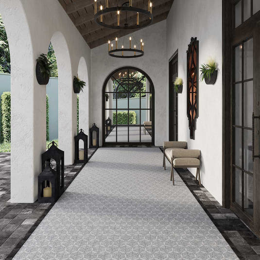 Gray and White Terrazzo Geometric Mosaic Tile | Tile Club