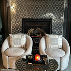 Gray Deco Fan Glass Mosaic Tile | Tile Club