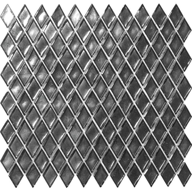 10.8" x 11.4" Gray Diamond Glass Mosaic Tile | Tile Club