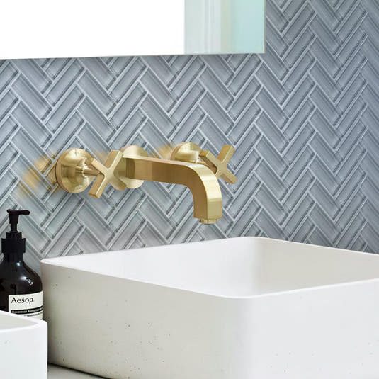 Gray Herringbone Glass Tile | Tile Club