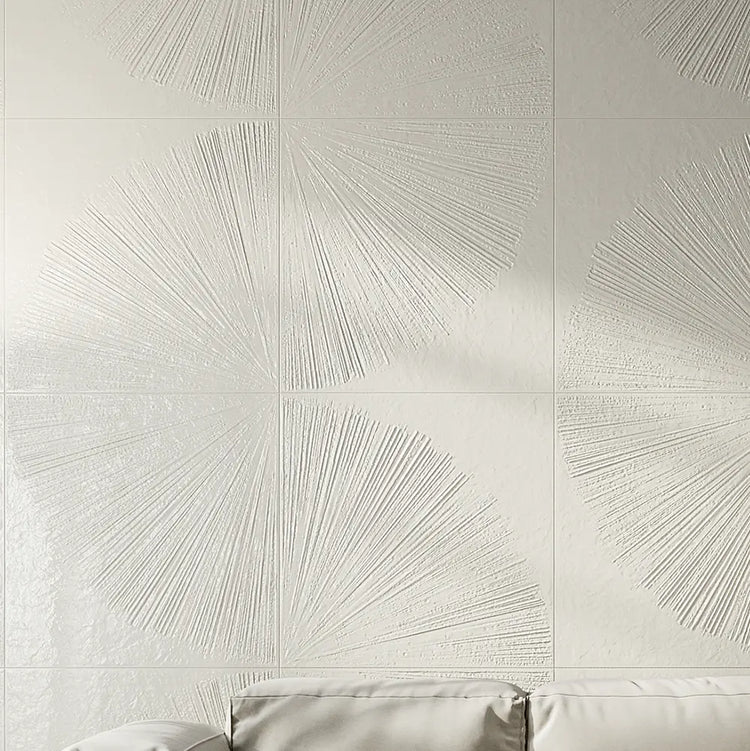 Grazioso Aster Minimalist White Porcelain Square Tile | Tile Club