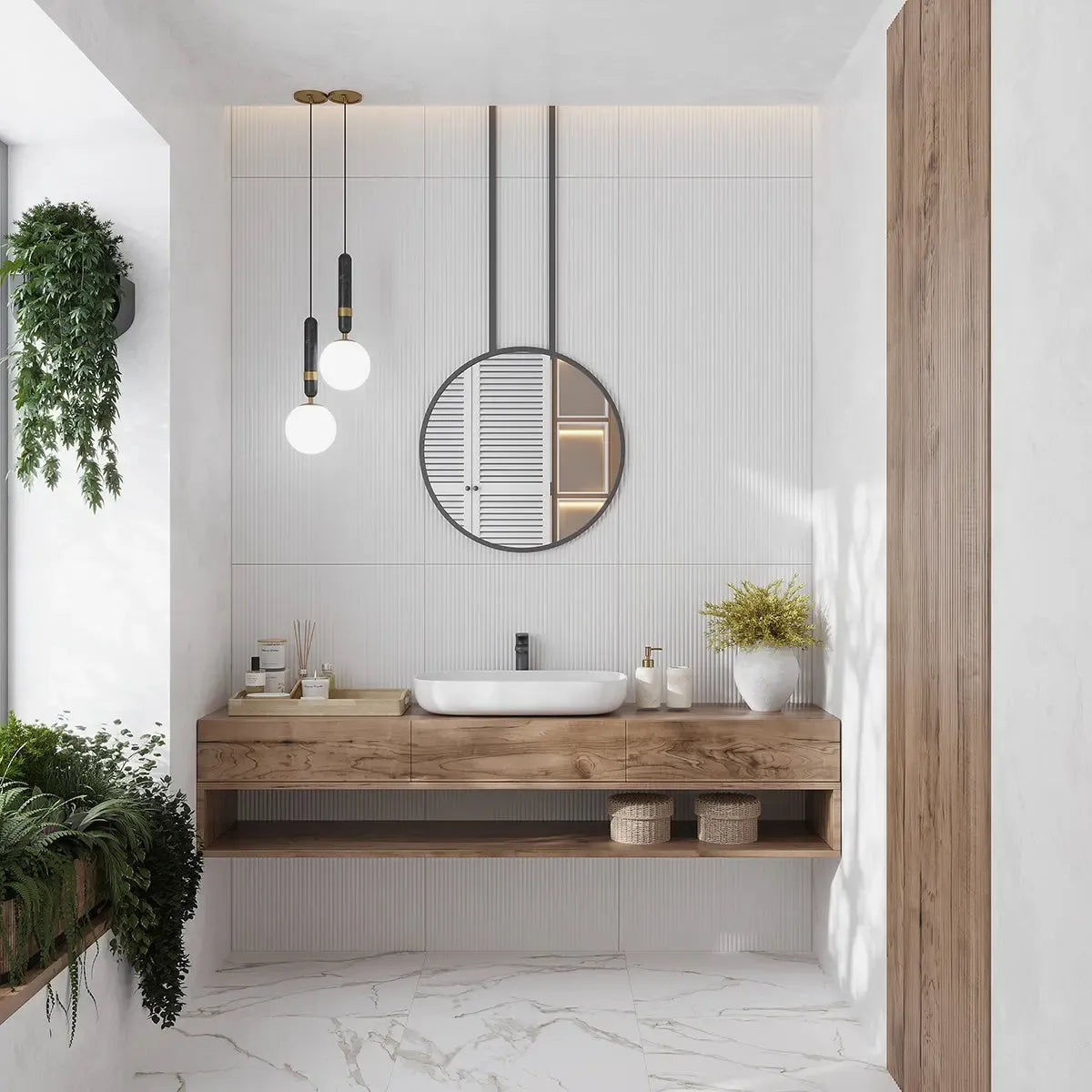 Grazioso Canne White Porcelain Tile 24x48 | Tile Club