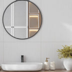 Grazioso Canne White Porcelain Tile 24x48 Modern Bathroom Wall