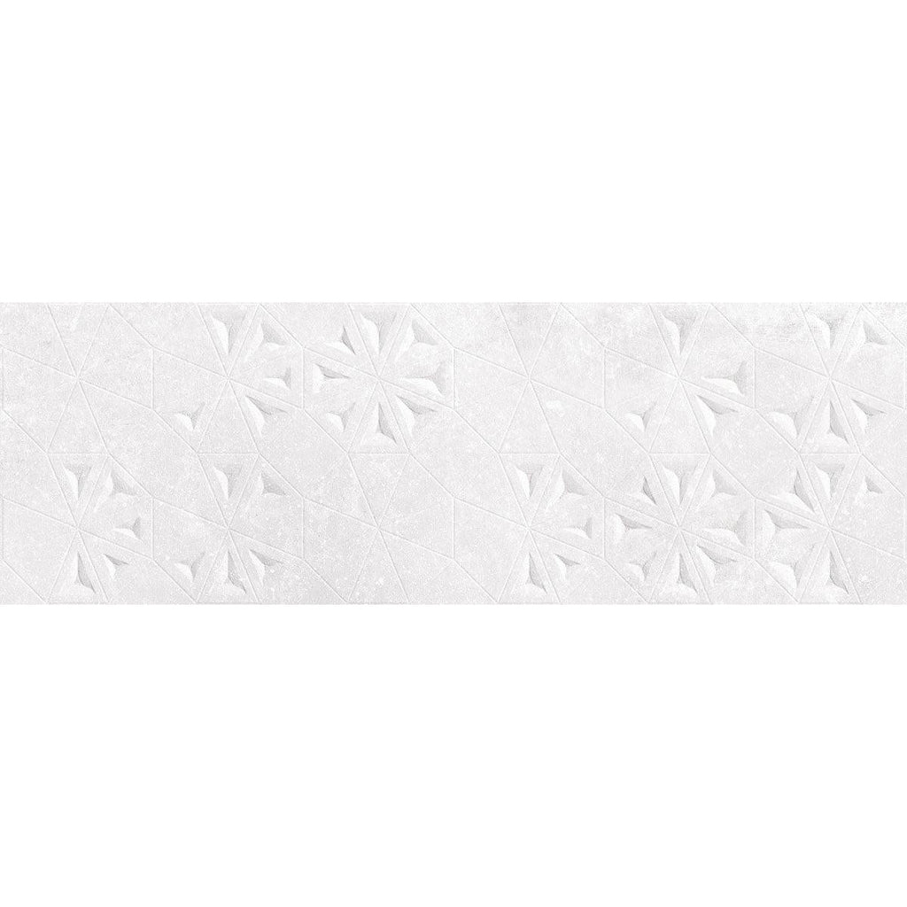 Grazioso Concrete Flower Ceramic Tile 12x36 | Tile Club