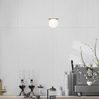 Grazioso Doric White Porcelain Tile 24x48 Modern Fluted Accent Wall for Commercial Cafe