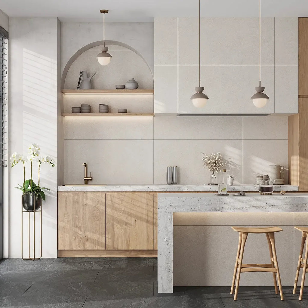 Grazioso Light Concrete Ceramic Tile 24x48 | Tile Club